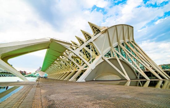 VALENCIA - APRIL 24, 2014: Designed by Santiago Calatrava and Felix Candela, the project underwent the first stages of construction in July 1996 and the finished "city" was inaugurated April 16, 1998