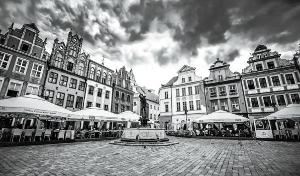 POZNAN, POLAND - AUGUST 21: The central square on August 21, 2013 in Poznan, Poland. Currently, Old Market is the center of tourism Poznan and the most beautiful part of the city.