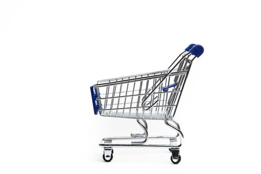 Shopping cart isolated on a white background . Business. Market. Purchases. Shopping online. copy space