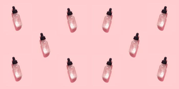 Hyaluron pattern . Cosmetology. Skin care. Seamless photo. Article about skin care. Article about the choice of hyaluronic acid. Copy space