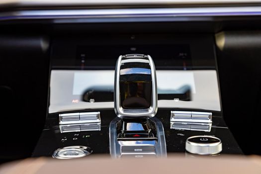 gear lever of an automatic transmission in a modern car