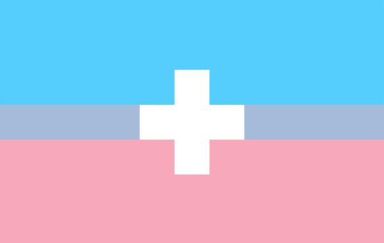 Top view of flag of Transmedicalism, no flagpole. Plane design, layout. Flag background. Freedom and love concept. Pride month, activism, community and freedom