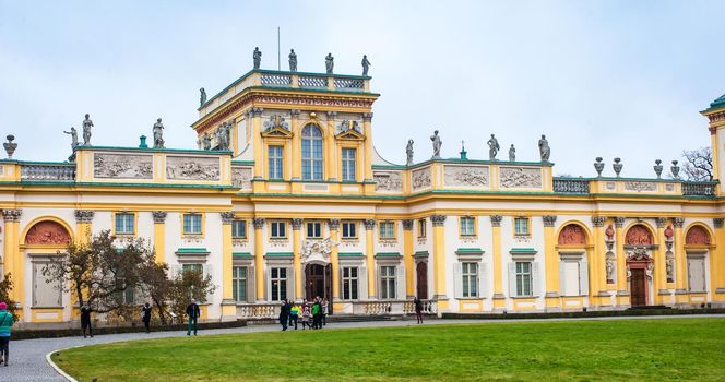 Warsaw, Poland - november 09, 2014: The royal Wilanow Palace in Warsaw