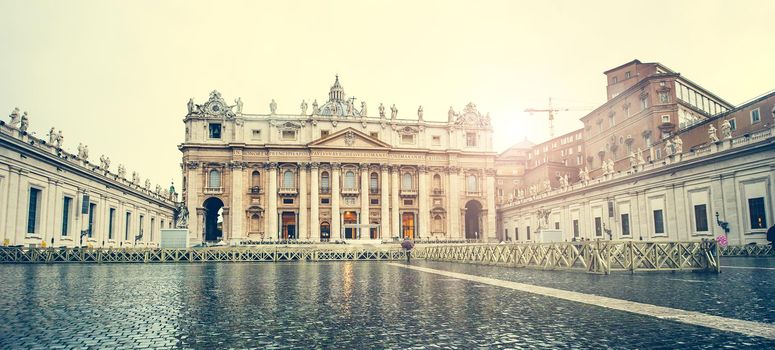 Saint Peter Square and Saint Peter Basilica, Vatican City, Rome, Italy