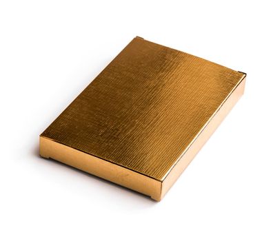 golden box isolated on a white background