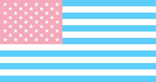 Top view of flag of Reverse Trans, United States, no flagpole. Plane design, layout. Flag background. Freedom and love concept. Pride month, activism, community and freedom