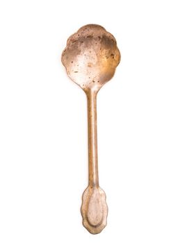 vintage silver spoon isolated on a white background