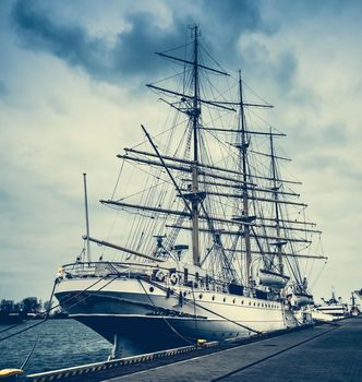 Dar Pomorza famous polish ship docked in Gdynia