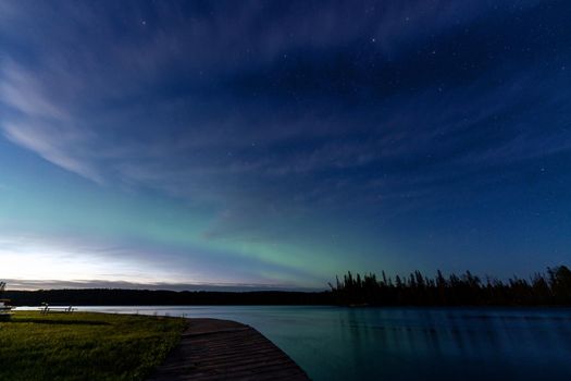 Night Photography Waskesiu Canada noctilucent clouds Marina Narrows