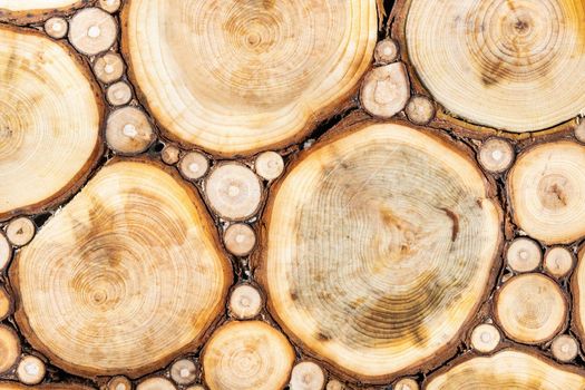 background of a wooden section of a bar.The texture of a wooden log house.