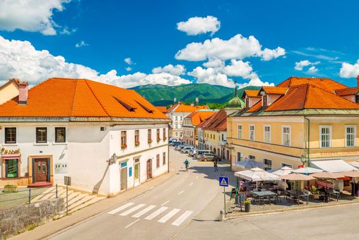 Kamnik - June 2020, Slovenia: Cityscape of the beautiful Slovenian town of Kanmik