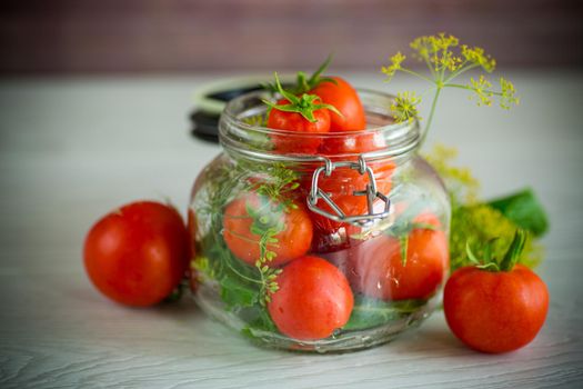 fresh natural tomatoes with spices prepared for conservation