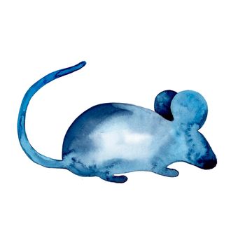 Mouse Watercolor Hand painted Illustration Isolated on white background Animal Drawing