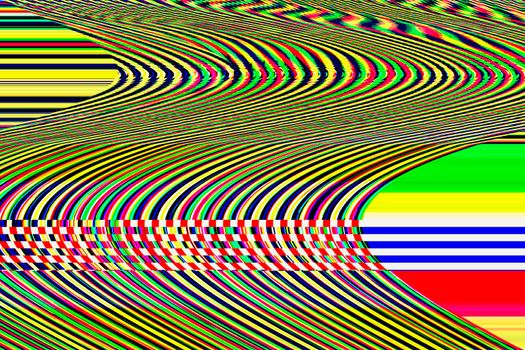 Glitch psychedelic background. Old TV screen error. Digital pixel noise abstract design. Broken pixels glitch. Television signal fail. Technical problem grunge wallpaper. Colorful noise rerto