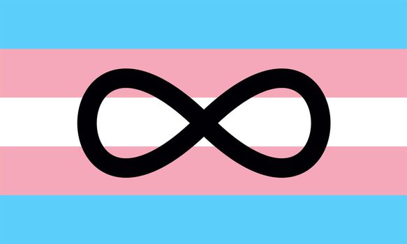 Top view of flag of Neurodivergent transgender pride, no flagpole. Plane design, layout. Flag background. Freedom and love concept. Pride month, activism, community and freedom