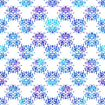 Brush Stroke Geometric Grung Pattern Seamless in Blue Color Background. Gunge Collage Watercolor Texture for Teen and School Kids Fabric Prints Grange Design with lines.