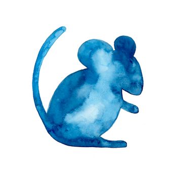 Mouse Watercolor Hand painted Illustration Isolated on white background Animal Drawing