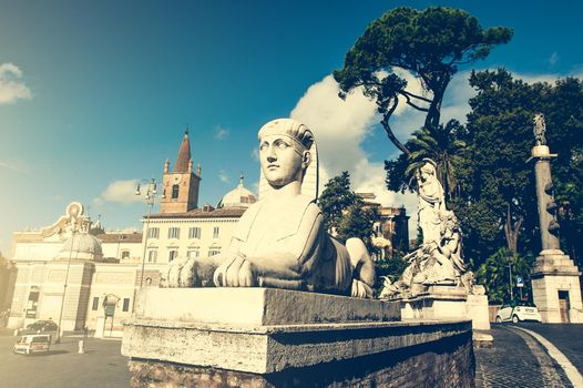 Piazza del Popolo is a large urban square in Rome, Italy.