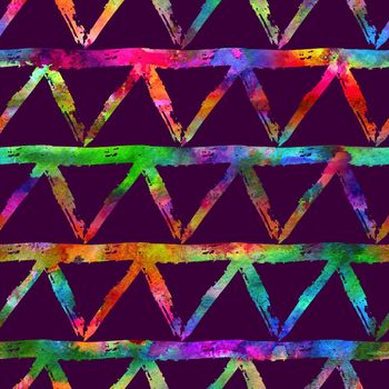 Brush Stroke Geometric Grung Pattern Seamless in Rainbow Color Background. Gunge Collage Watercolor Texture for Teen and School Kids Fabric Prints Grange Design with line.