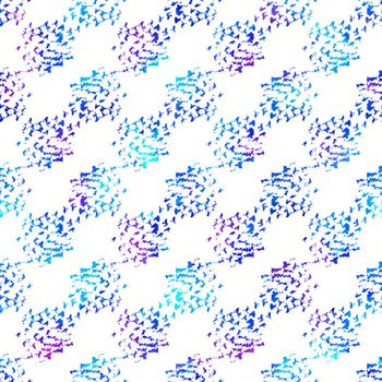 Brush Stroke Geometric Grung Pattern Seamless in Blue Color Background. Gunge Collage Watercolor Texture for Teen and School Kids Fabric Prints Grange Design with lines.