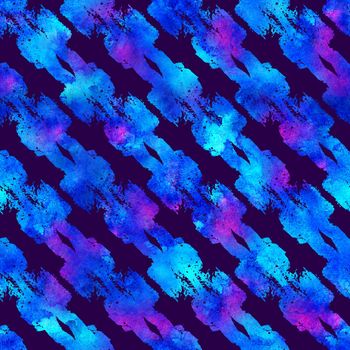 Brush Stroke Line Stripe Geometric Grung Pattern Seamless in Blue Color Background. Gunge Collage Watercolor Texture for Teen and School Kids Fabric Prints Grange Design with lines.