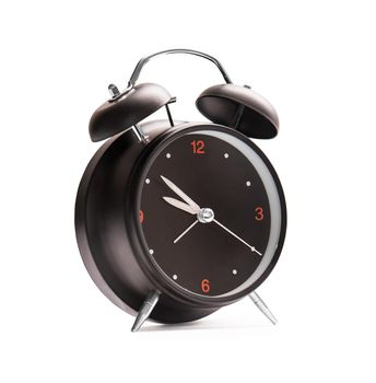 black alarm clock on white background