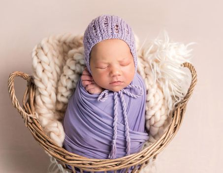 Cute sleeping newborn baby girl