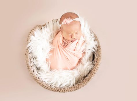 cute sleepy newborn baby girl