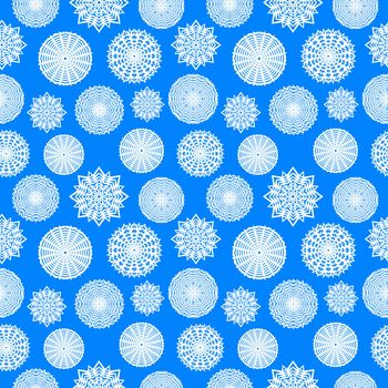 Paper snowflakes on blue background. Christmas seamless pattern for wrapping paper, wallpaper, pattern fills, web page background and more. illustration for Christmas and New Year 2017. .