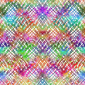 Brush Stroke Geometric Grung Pattern Seamless in Rainbow Color Background. Gunge Collage Watercolor Texture for Teen and School Kids Fabric Prints Grange Design.