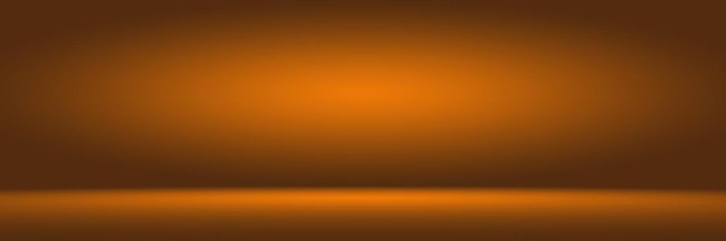 Orange photographic studio background vertical with soft vignette. Soft gradient background. Painted canvas studio backdrop