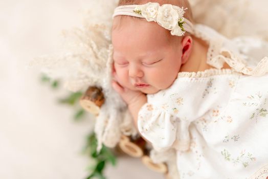 Cute newborn baby girl sleeping