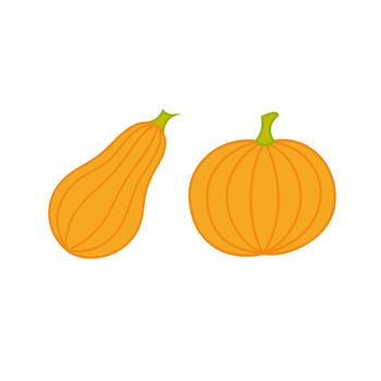 Pumpkins in hand drawn, doodle style. illustration isolated on white background.