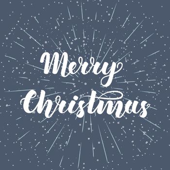 Merry Christmas. Handwritten lettering on dark background. illustration for greeting cards, gifts, posters and other items.