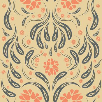 Floral pattern with flowers and leaves  Fantasy flowers Abstract Floral geometric fantasy