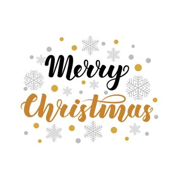 Merry Christmas. Handwritten lettering isolated on white background. illustration for Christmas greeting cards, posters, web banners and much more.