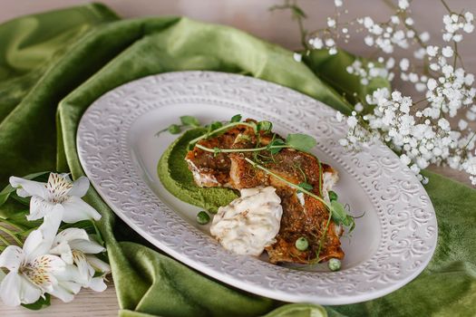 Fish dish - fried fish and vegetables