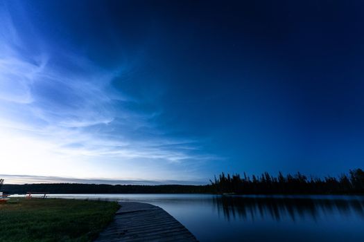 Night Photography Waskesiu Canada noctilucent clouds Marina Narrows