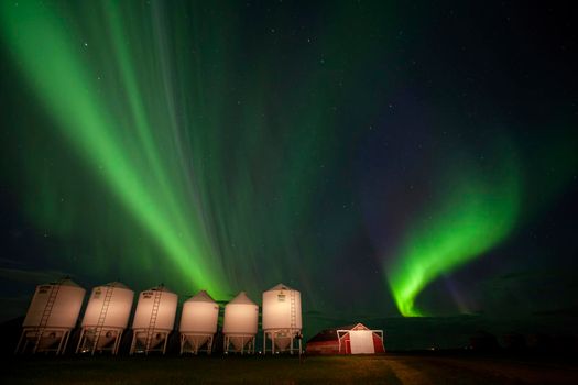 Northern Lights Canada Aurora borealis rural Prairie Night