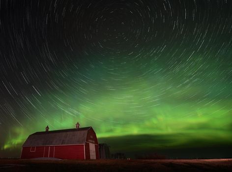 Northern Lights Canada Aurora borealis rural Prairie Night