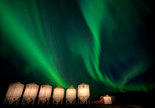 Northern Lights Canada Aurora borealis rural Prairie Night