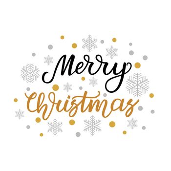 Merry Christmas. Handwritten lettering isolated on white background. illustration for Christmas greeting cards, posters, web banners and much more.