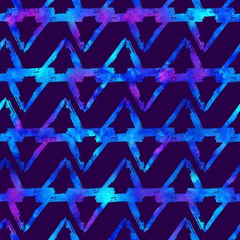 Brush Stroke Geometric Grung Pattern Seamless in Blue Color Background. Gunge Collage Watercolor Texture for Teen and School Kids Fabric Prints Grange Design with lines.