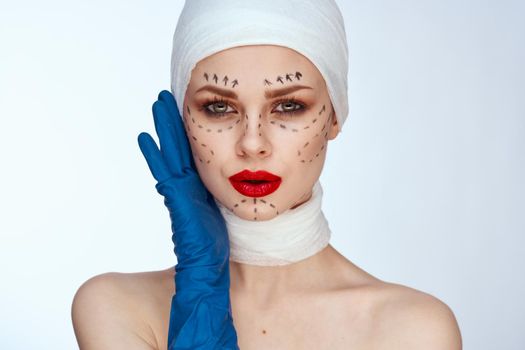 beautiful woman aesthetic facial surgery clinic body care studio lifestyle. High quality photo