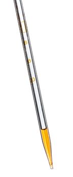 Pipette with liquid isolated on white background
