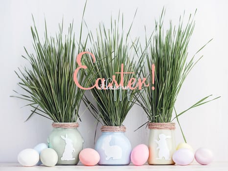 Cute creative photo with easter eggs