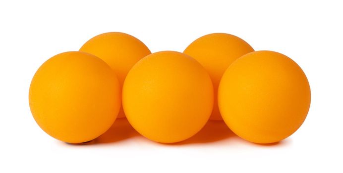 Table tennis balls isolated on white background. Close up.