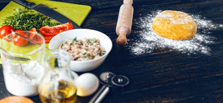 Preparation of dough for traditional ravioli