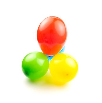 Colored birthday balloons isolate on a white background with space for your text.