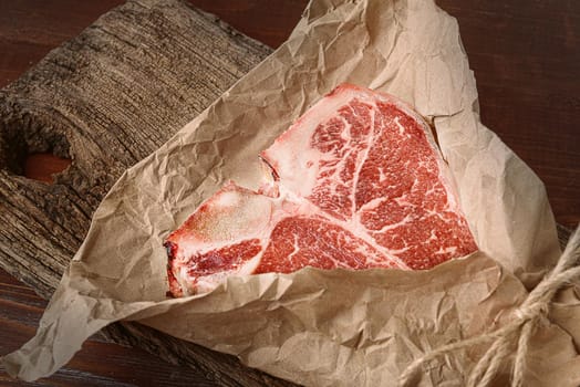 fresh raw tbone steak from a butcher